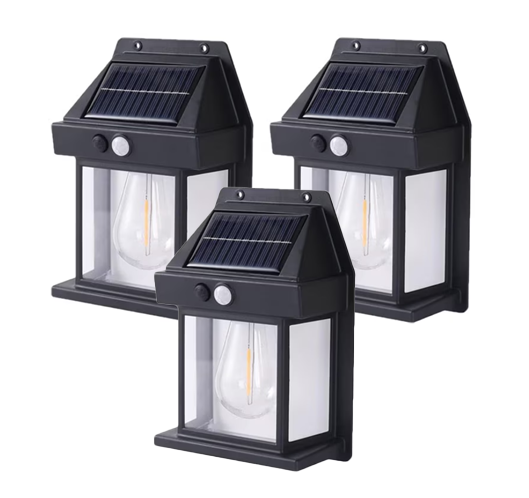 Set 3 x lampa solara de exterior cu bec