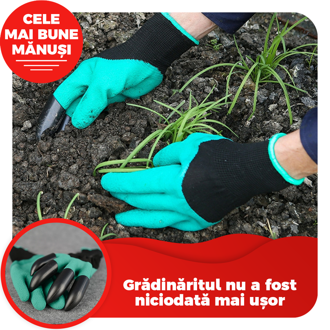 OFERTA Manusi Gradina - Planteaza si Scapa de Buruieni usor si simplu cu Manusile de Gradina cu Gheare