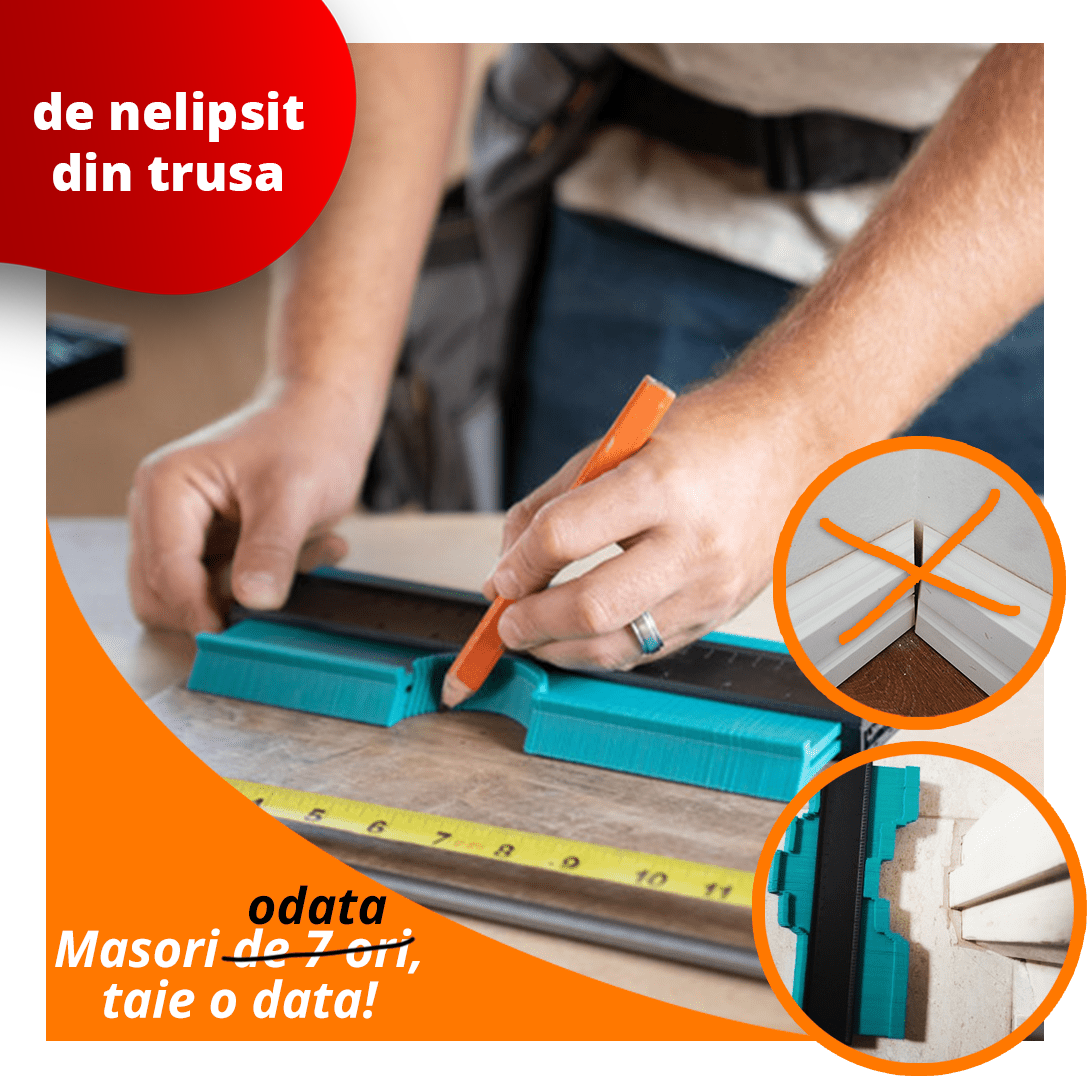 OFERTA Rigla Contur 25 cm - Gata cu masurarea la ghici pentru decupajele complicate!