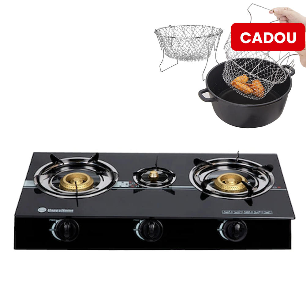 Aragaz 3 Ochiuri angro din sticla + Cos de Gatit (cadou)